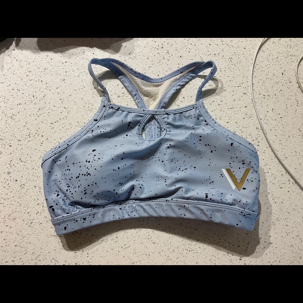Vull blue speckle sports bra